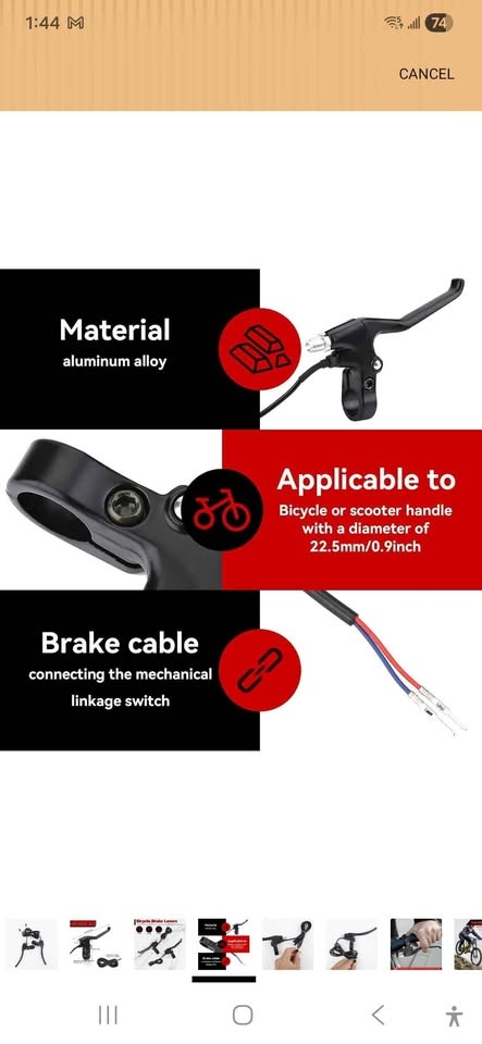 E-Bike Electric Brake Lever Set - 1 Pair (Left & Right) - photo 4