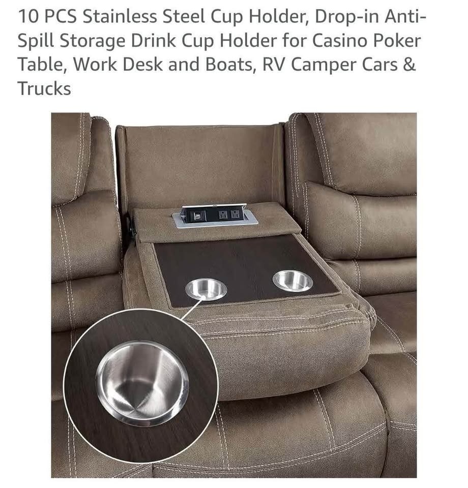10x Stainless Steel Cup Holders - Poker Table, Boat, Car - photo 5