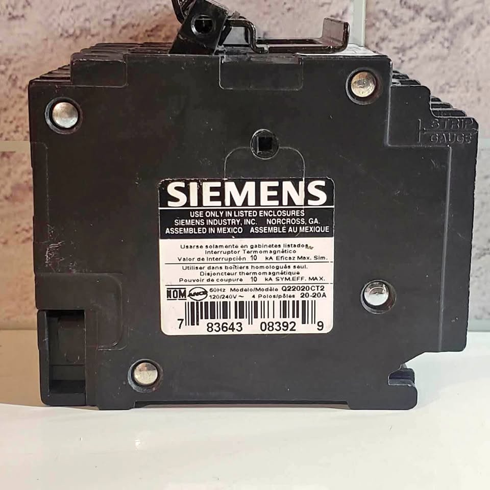 Siemens Q22020CT2 20A Double Pole Circuit Breaker