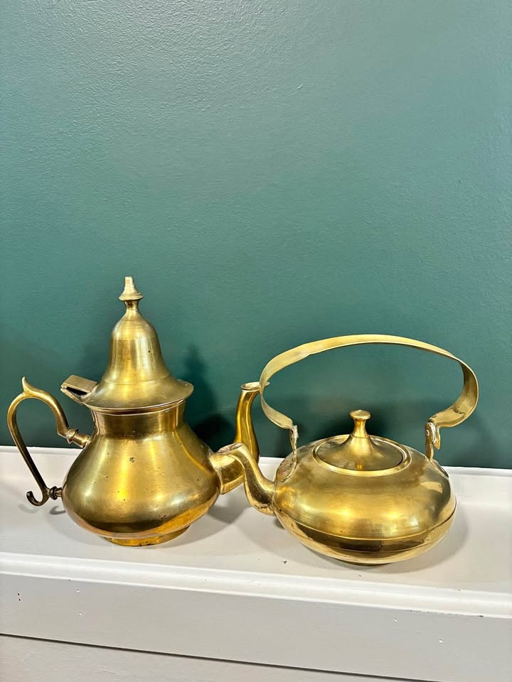 Vintage Brass Tea and Coffee kettles