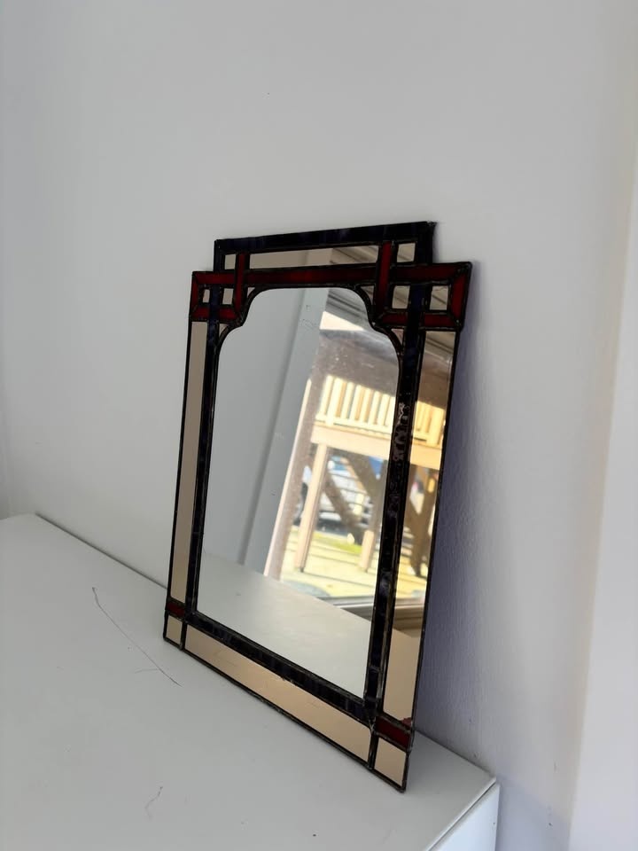 Vintage Stained Glass Mirror - photo 2