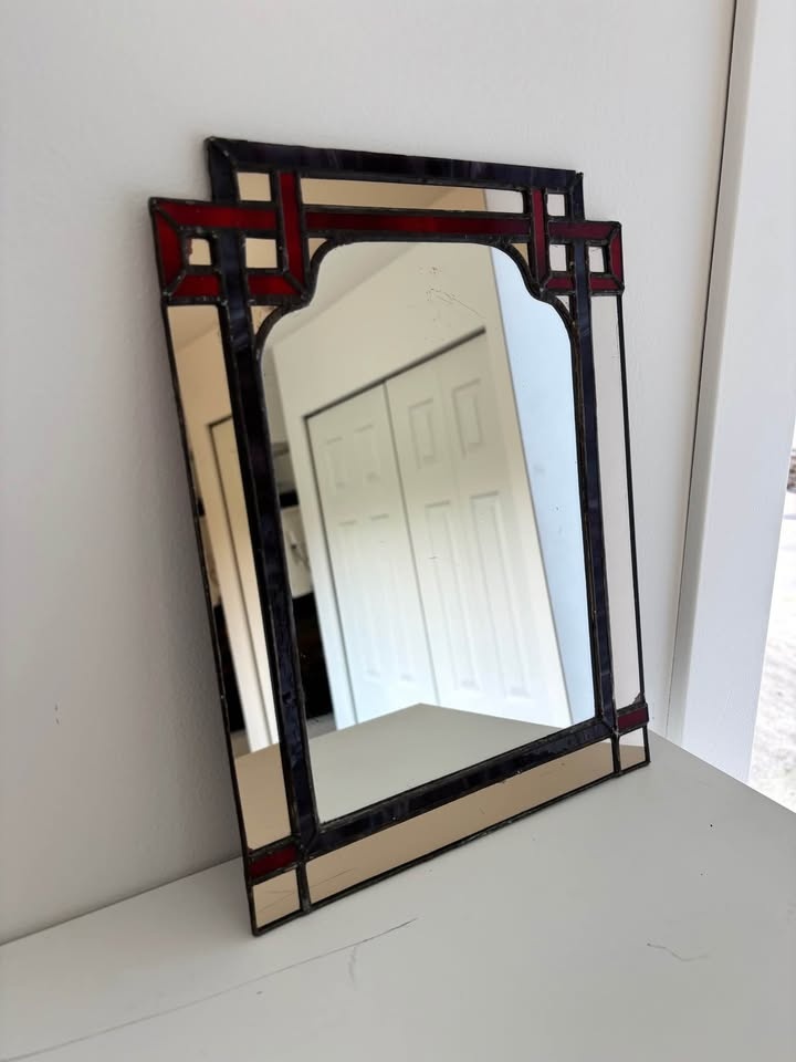 Vintage Stained Glass Mirror - photo 3