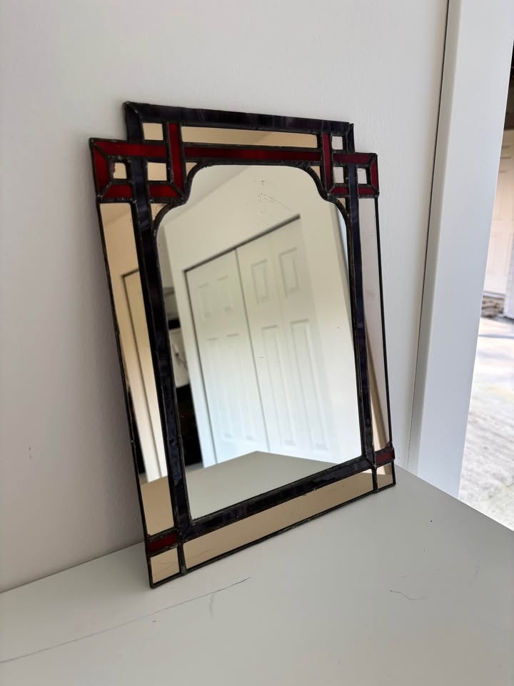 Vintage Stained Glass Mirror - photo 4