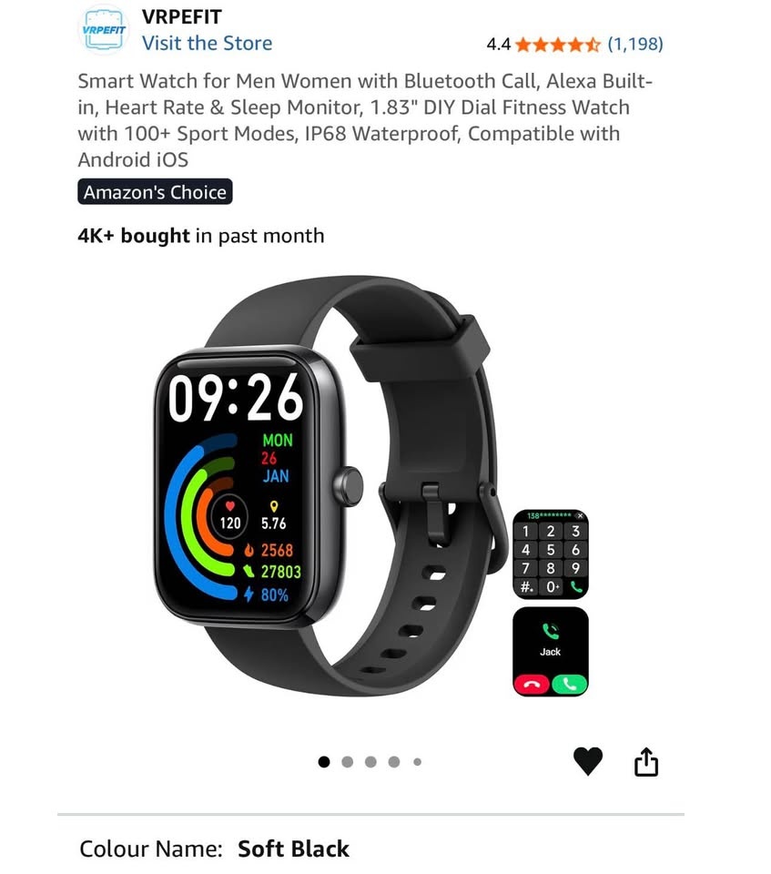 Smart Watch with Bluetooth Call, Alexa Built-in - photo 3