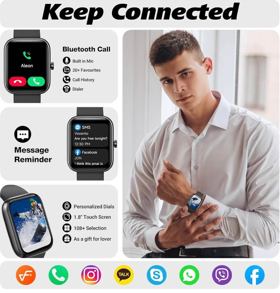 Smart Watch with Bluetooth Call, Alexa Built-in - photo 4