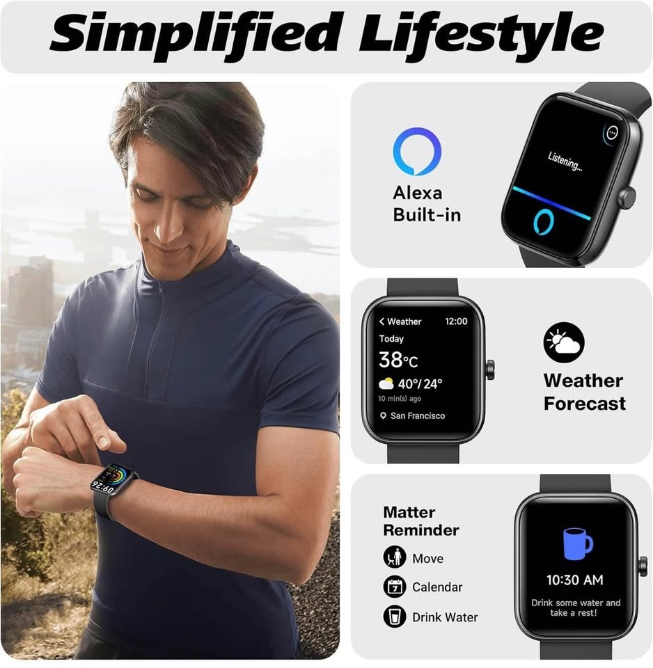 Smart Watch with Bluetooth Call, Alexa Built-in - photo 5