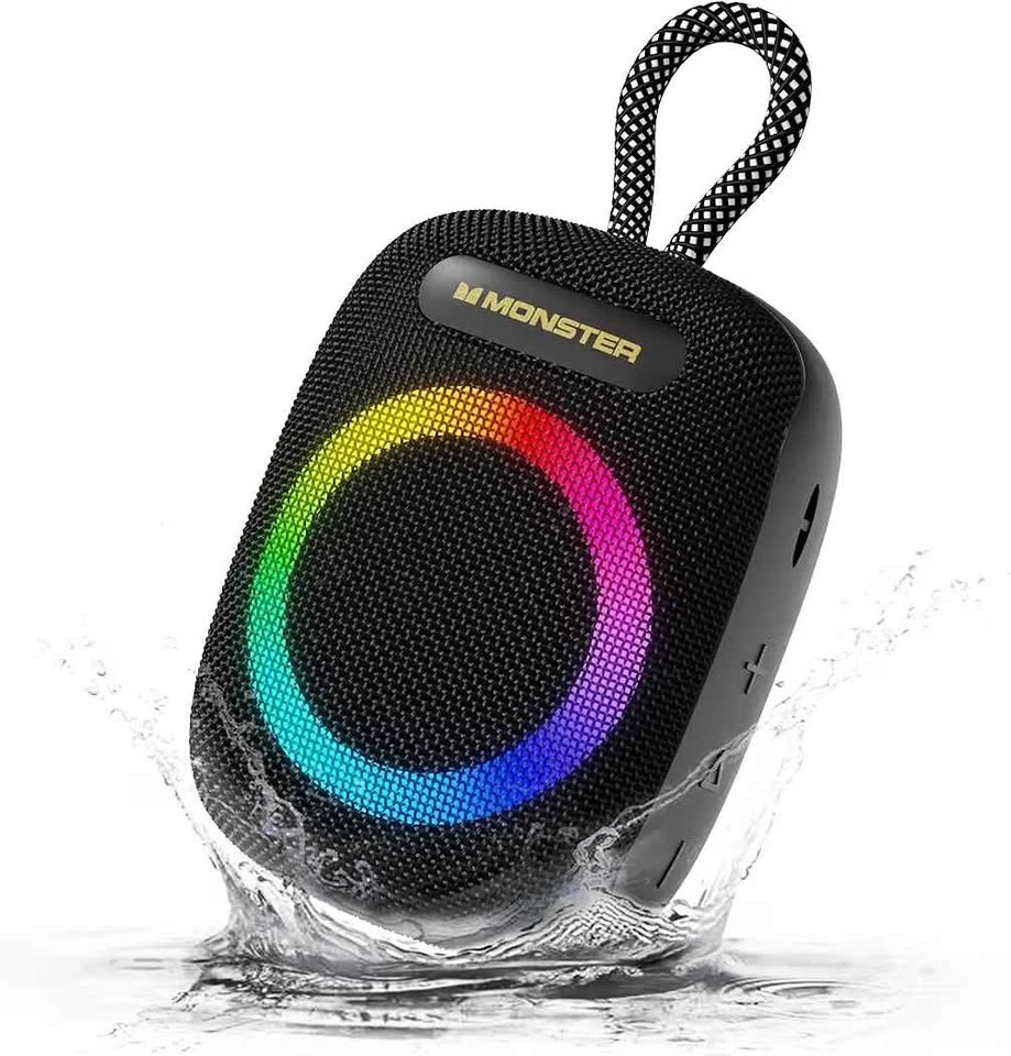 Monster Bluetooth Speaker w/ LED Lights, Waterproof, Bike Mount