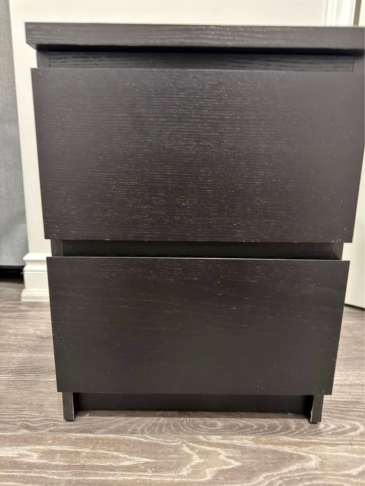IKEA MALM 2-Drawer Chest, Black-Brown, 40x55 cm