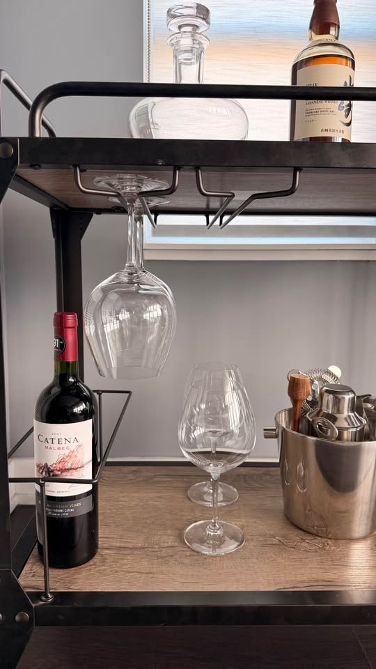 Industrial Bar Cart + Mixology Set + Wine Glasses - photo 4