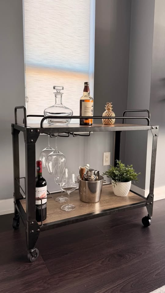 Industrial Bar Cart + Mixology Set + Wine Glasses - photo 5