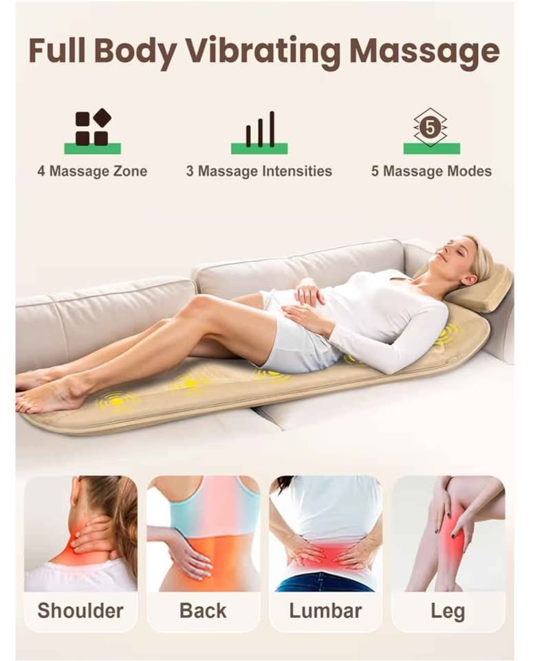 Heycool Full Body Massage Mat w Heat & Vibration - photo 4
