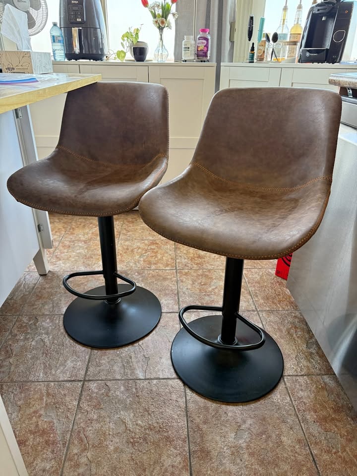 2 Brown Bar Stools
