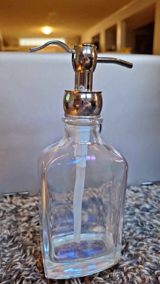 Vintage Silver and Glass Large Soap Dispenser