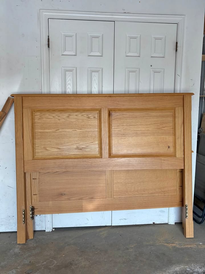 Queen Solid Oak Headboard and Footboard