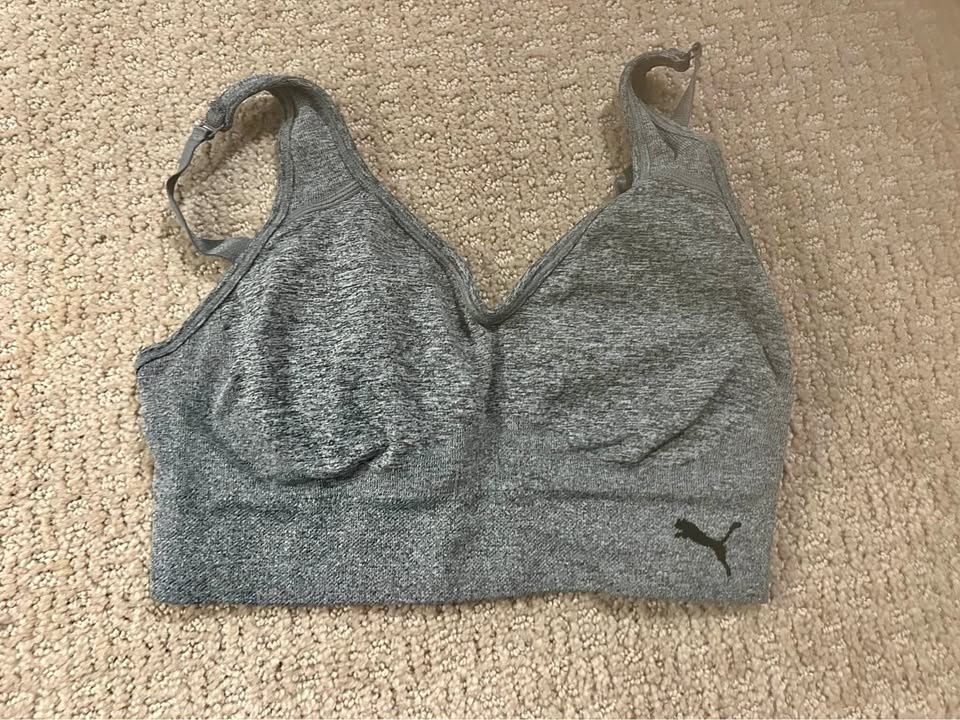 Grey Puma Sports Bra Size Small
