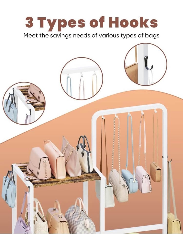 (New) Floor-Standing 3-Tier Purse Organizer - photo 3