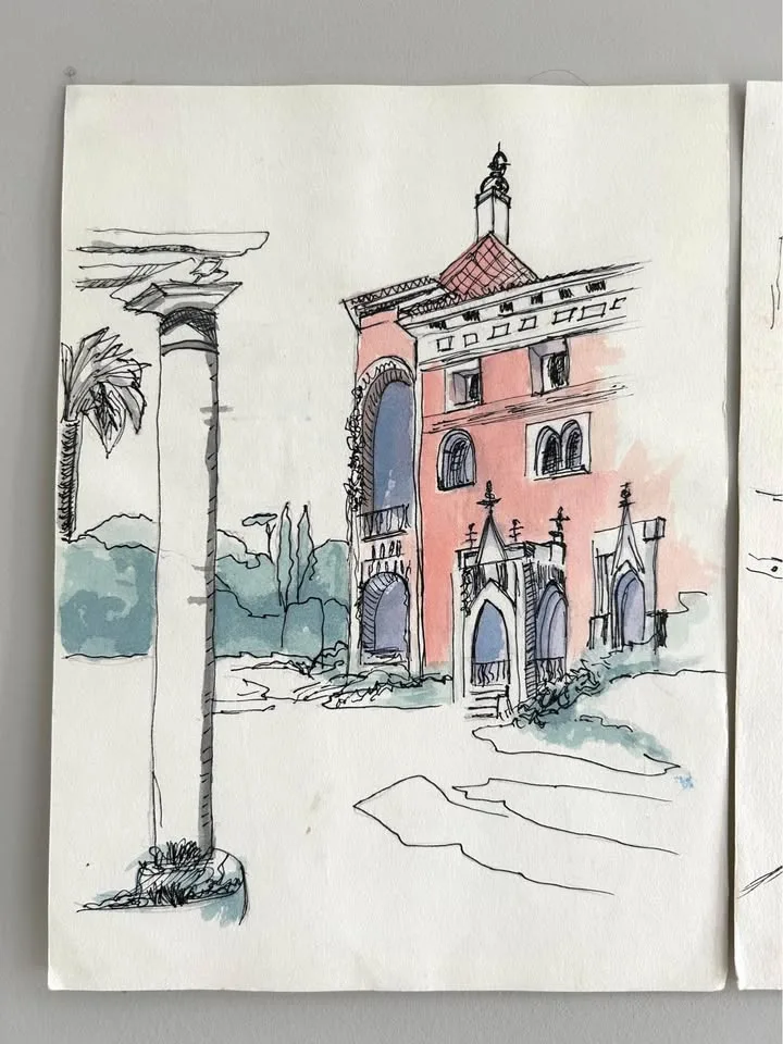 3 Watercolour Buildings prints image indicator(2)