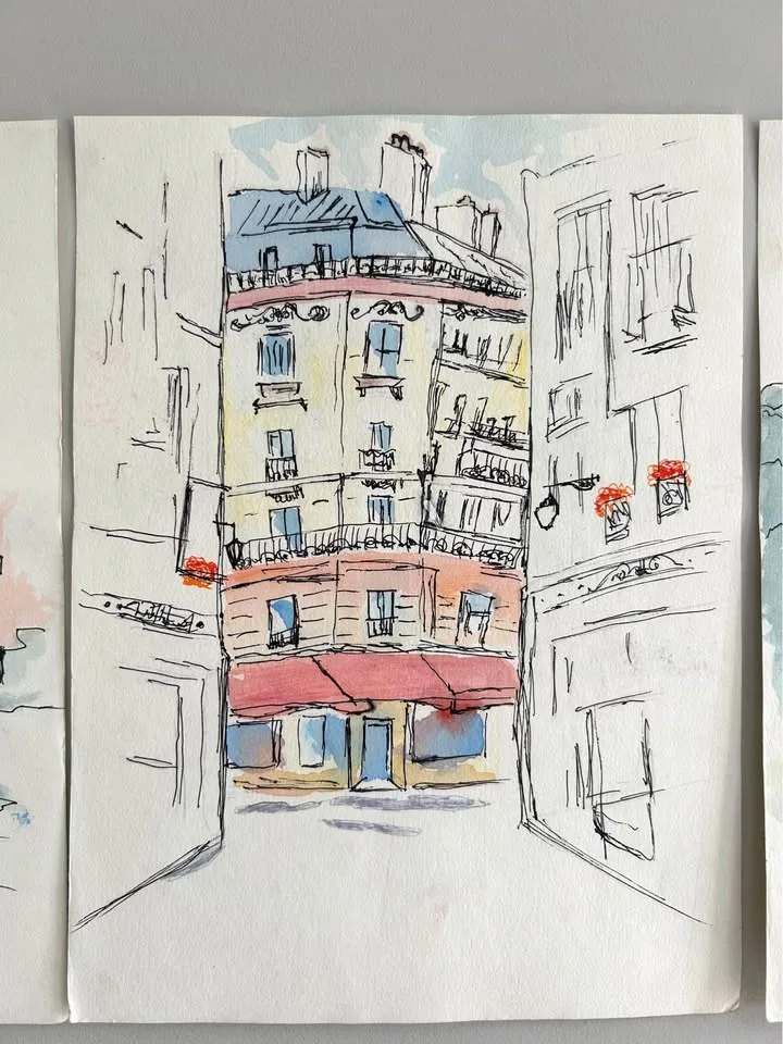 3 Watercolour Buildings prints image indicator(3)