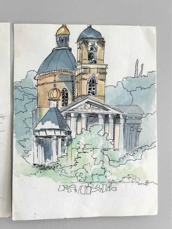 3 Watercolour Buildings prints image indicator(4)