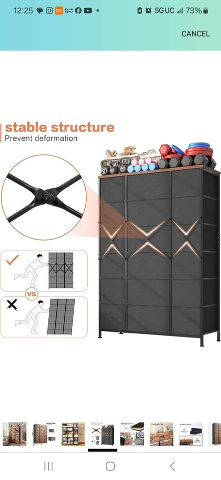 EnHomee 57.7" 18-Drawer Tall Dresser