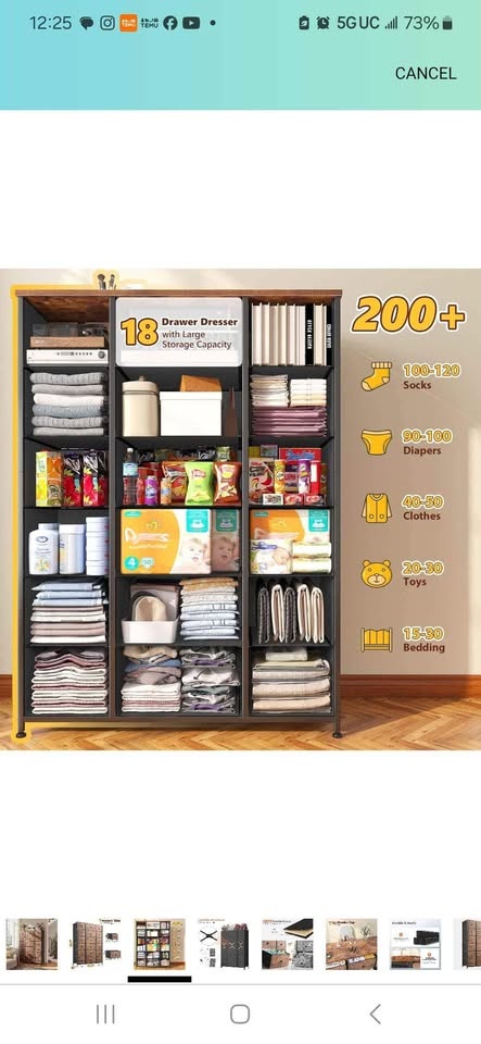 EnHomee 57.7" 18-Drawer Tall Dresser - photo 2