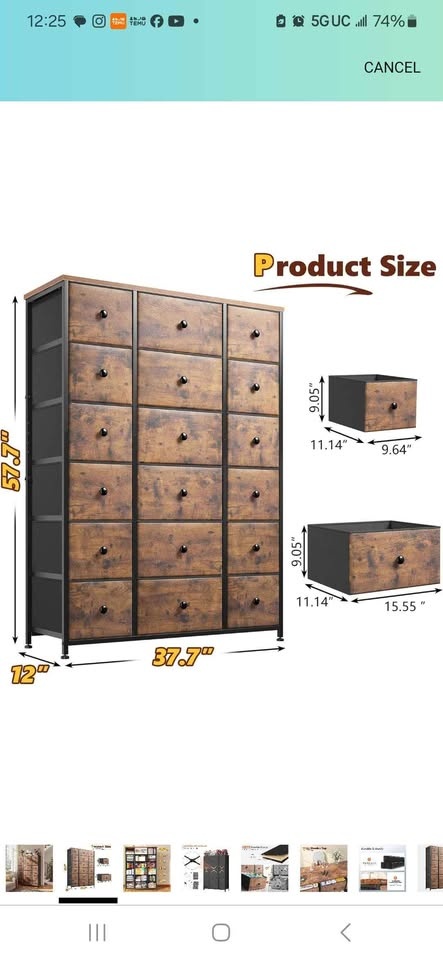 EnHomee 57.7" 18-Drawer Tall Dresser - photo 3