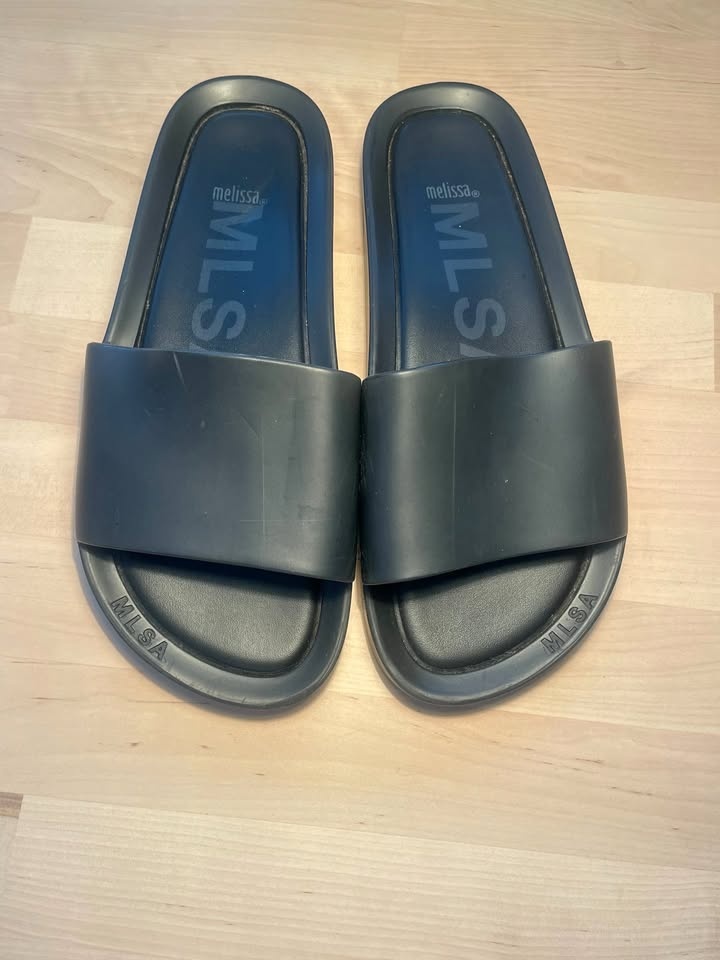 Black Melissa Slides, Size US 6-7, Made in Brazil