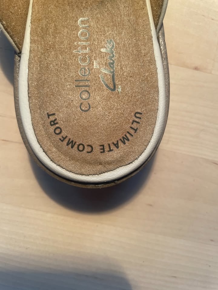 US 6.5, Clarks Trish Plant mules in ivory leather. - photo 5