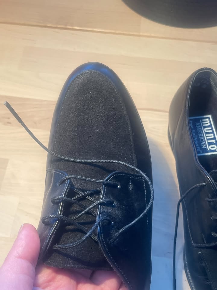 US 7 Munro Leather American Derby Shoes Womens Black Lace up - photo 3