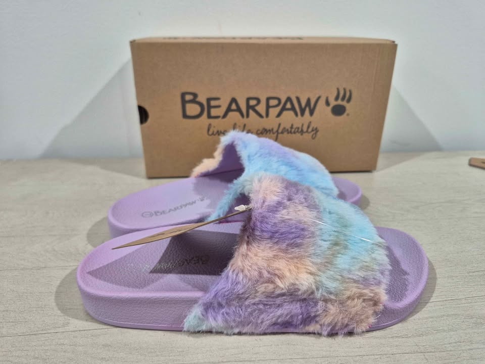 Tie-Dye Bearpaw Lucinda Faux Fur Slide Sandals – Women’s Size 7 - photo 2