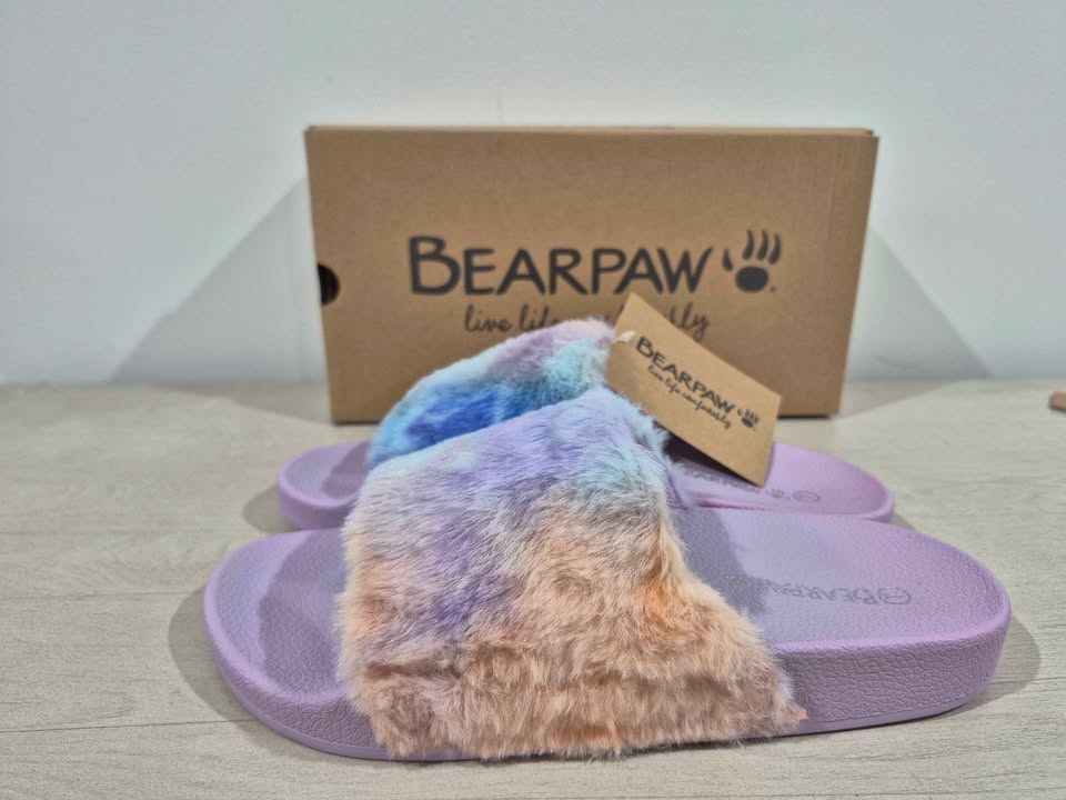 Tie-Dye Bearpaw Lucinda Faux Fur Slide Sandals – Women’s Size 7 - photo 3
