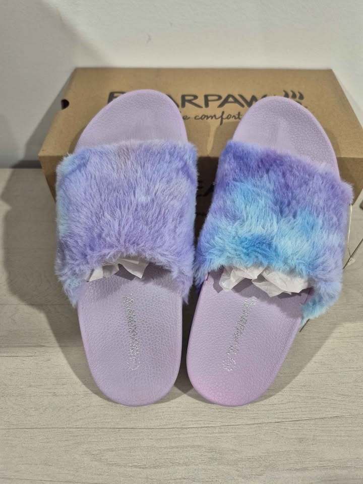 NEW Bearpaw Lucinda Faux Fur Slide Sandals – Women’s Size 7