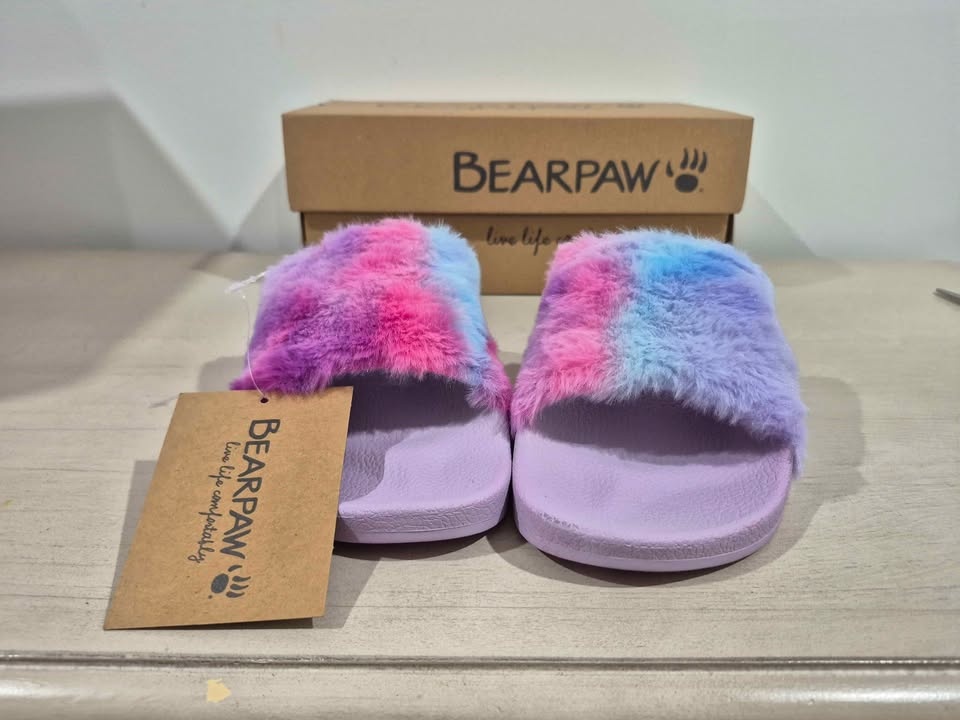 NEW Bearpaw Lucinda Faux Fur Slide Sandals – Women’s Size 7