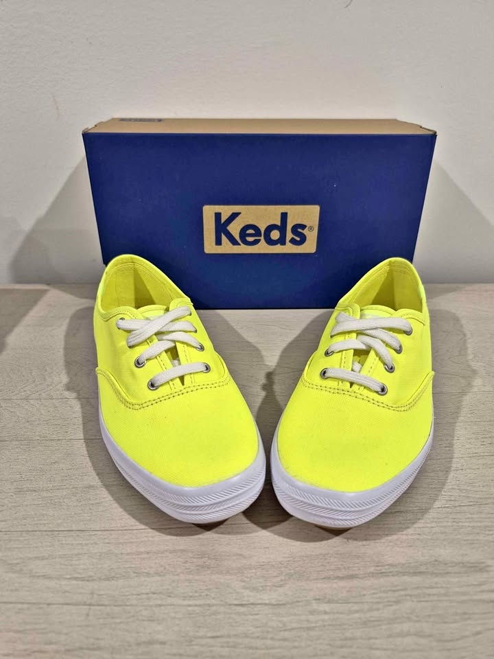 Keds Champion Canvas Neon Yellow Sneakers - Women's Size 7