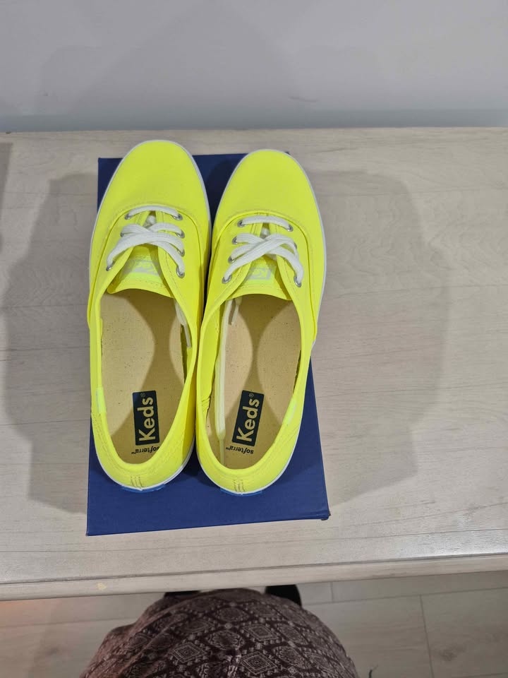 Keds Champion Canvas Neon Yellow Sneakers - Women's Size 7 - photo 2
