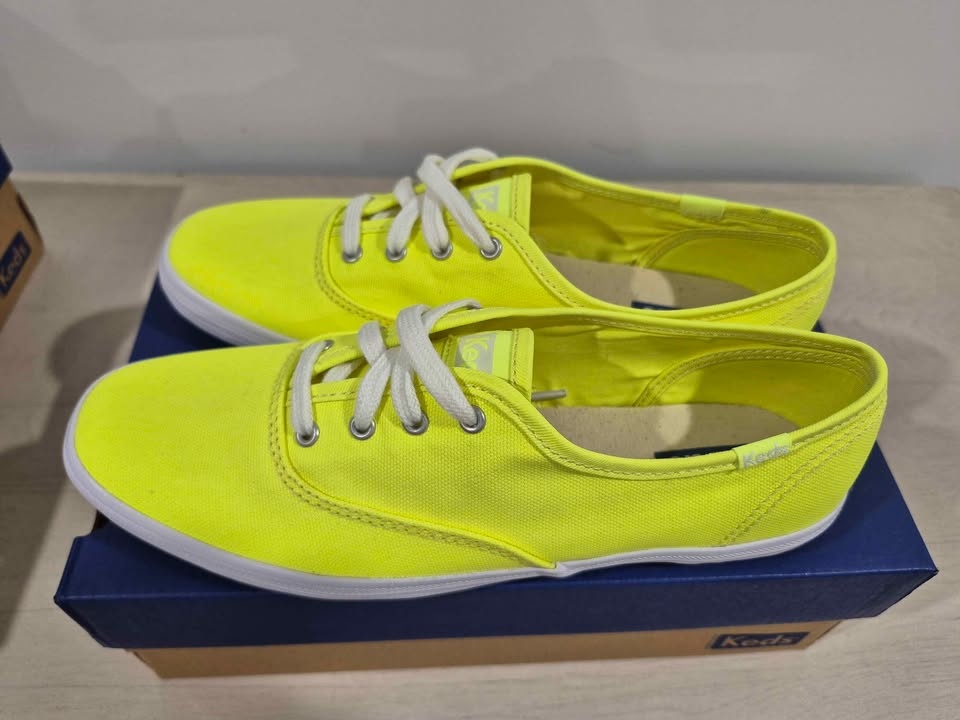Keds Champion Canvas Neon Yellow Sneakers - Women's Size 7 - photo 3
