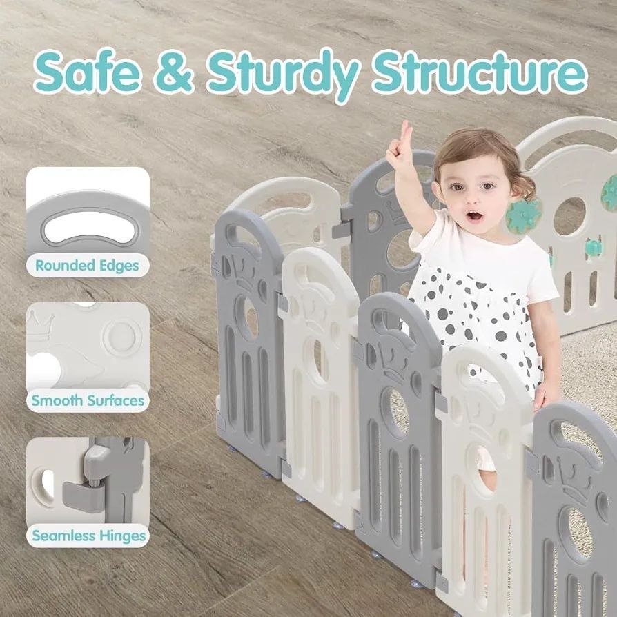 NEW PlayPals Baby Playpen – 16 Panels Lock Door - photo 3