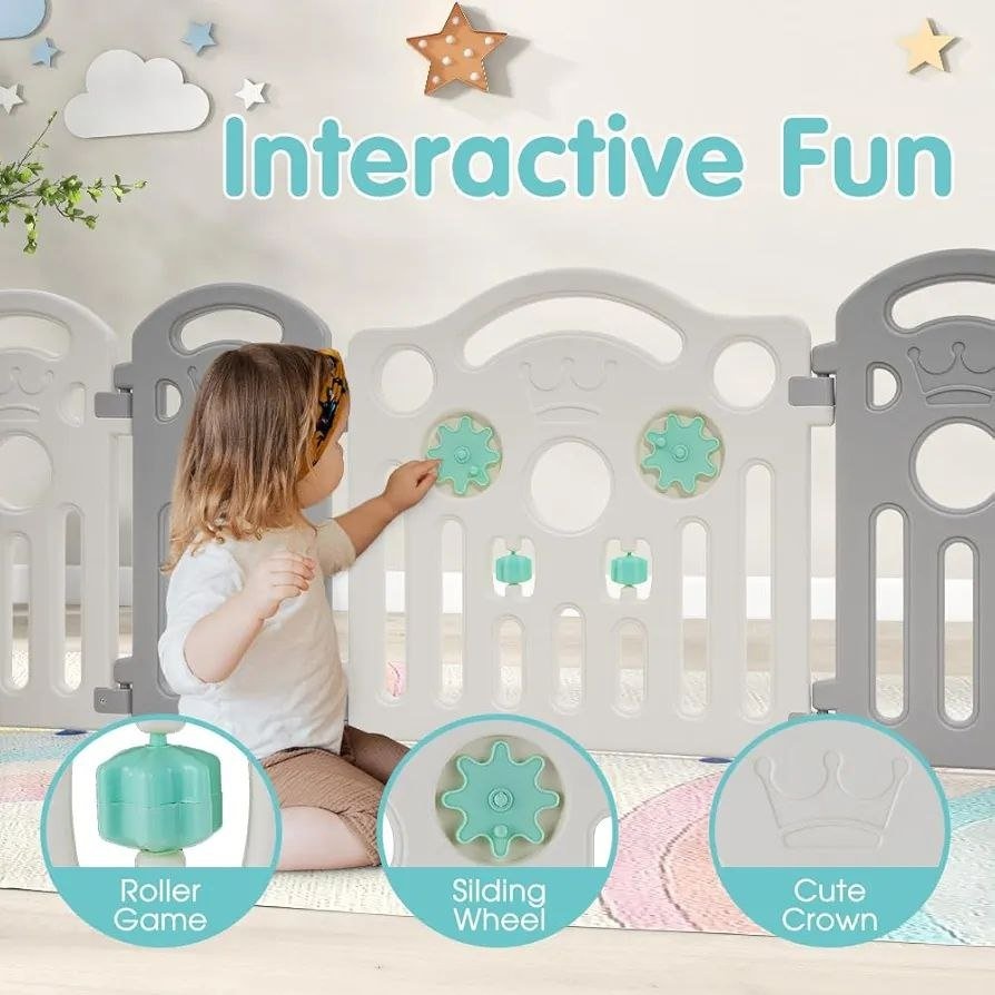 NEW PlayPals Baby Playpen – 16 Panels Lock Door - photo 4