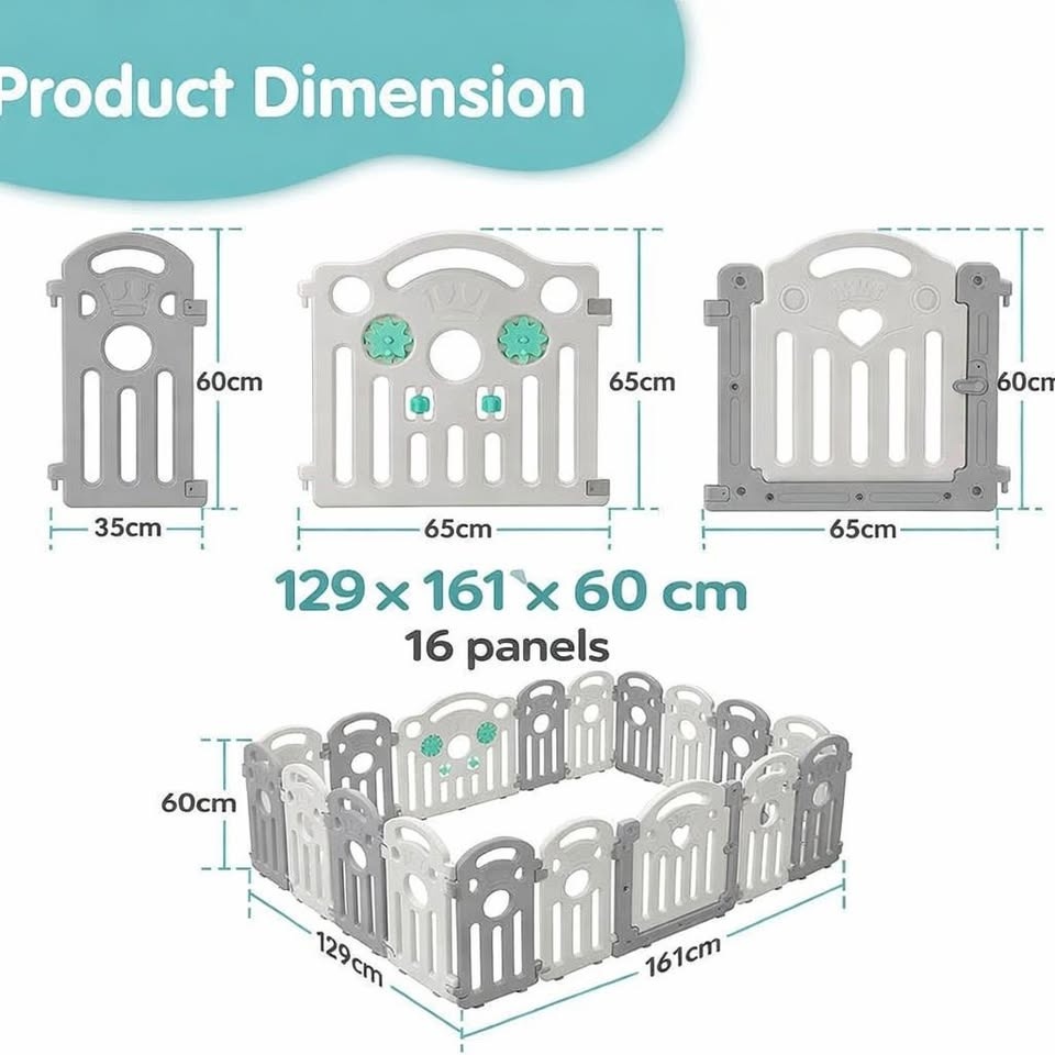 NEW PlayPals Baby Playpen – 16 Panels Lock Door - photo 5