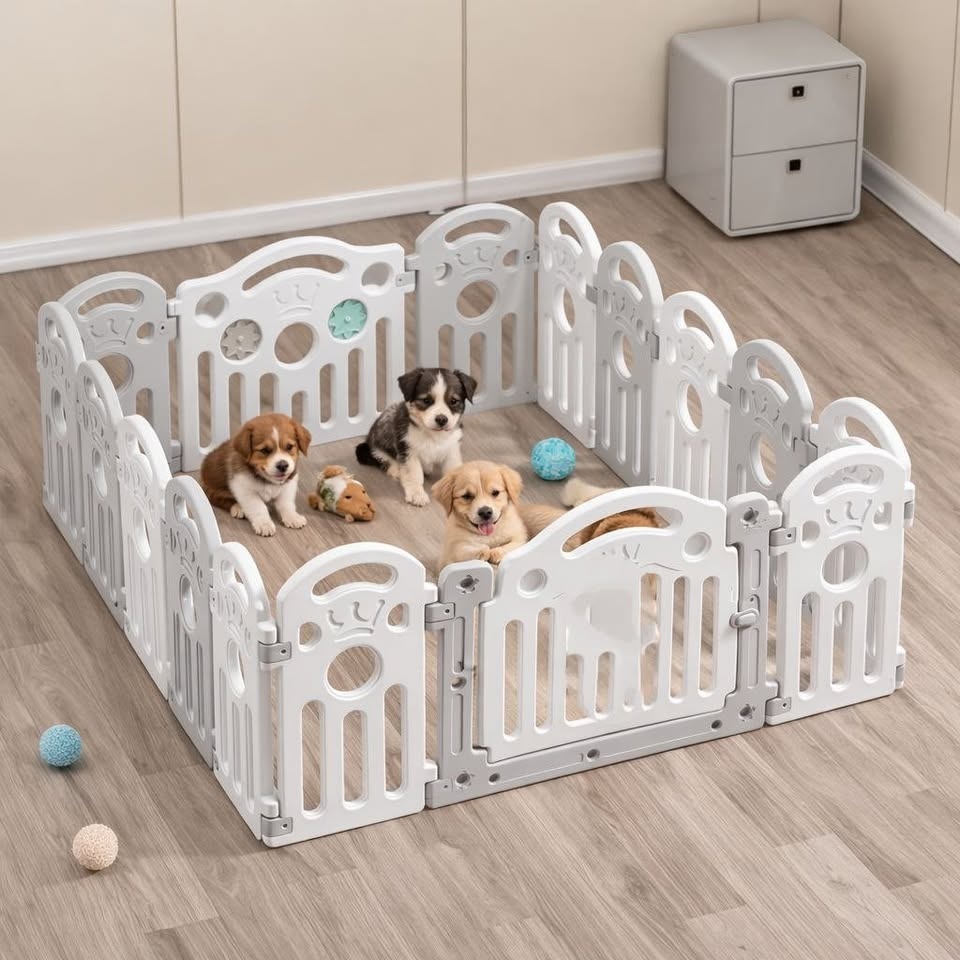 New PlayPals Pet Playpen 16 Panels, Lock Door Puppy/Dog/Rabbit Y - photo 2