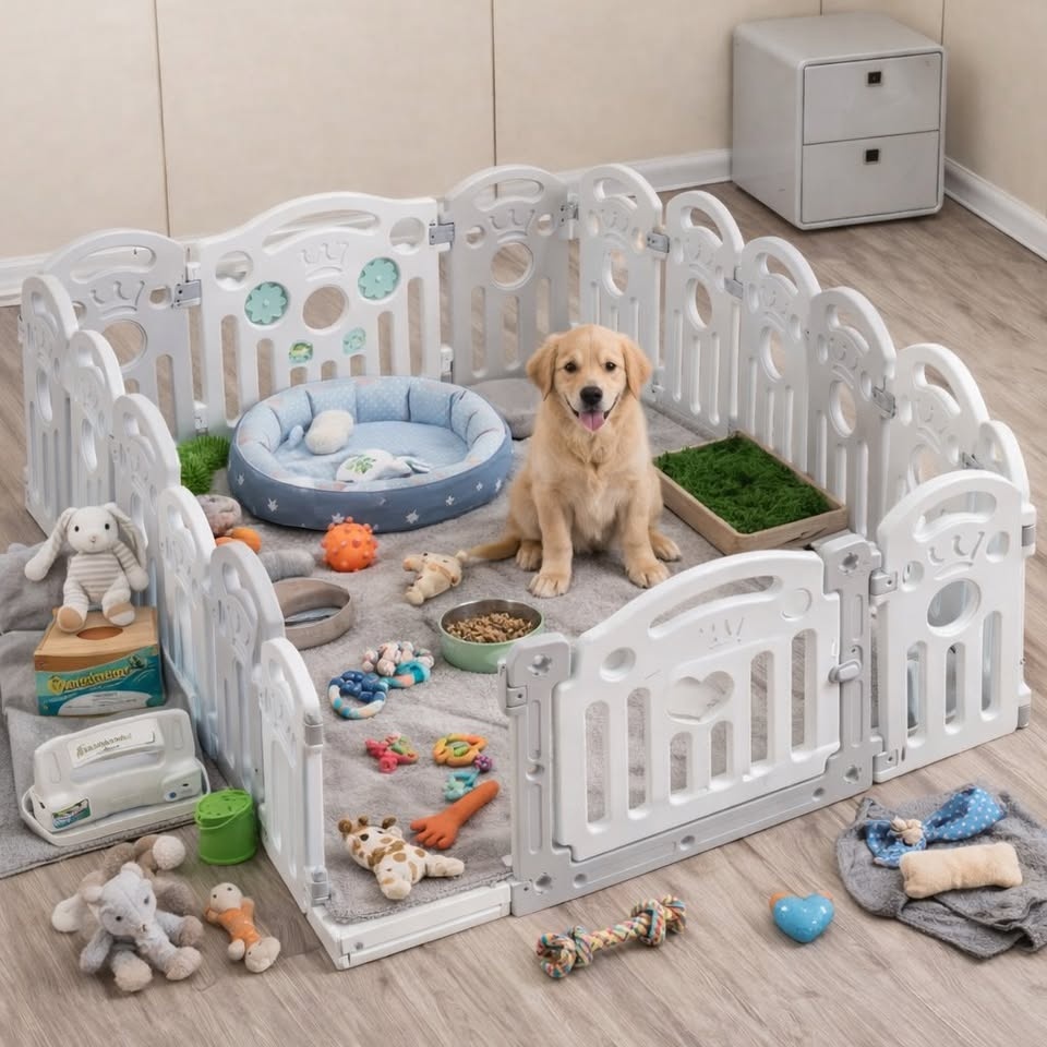 New PlayPals Pet Playpen 16 Panels, Lock Door Puppy/Dog/Rabbit Y - photo 5