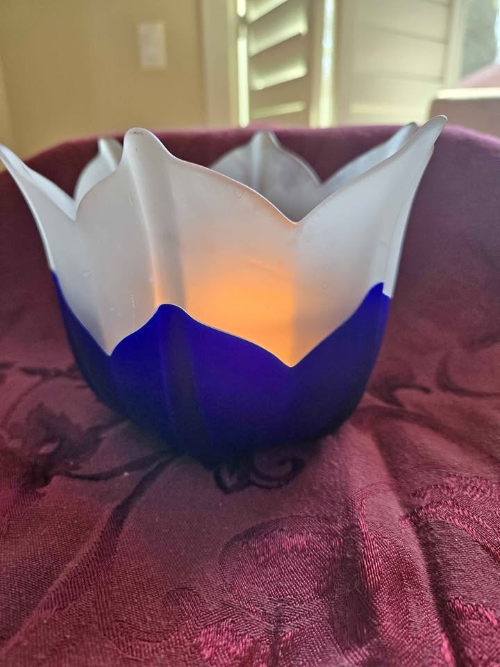 Indigo Blossom Votive Holder - Partylite