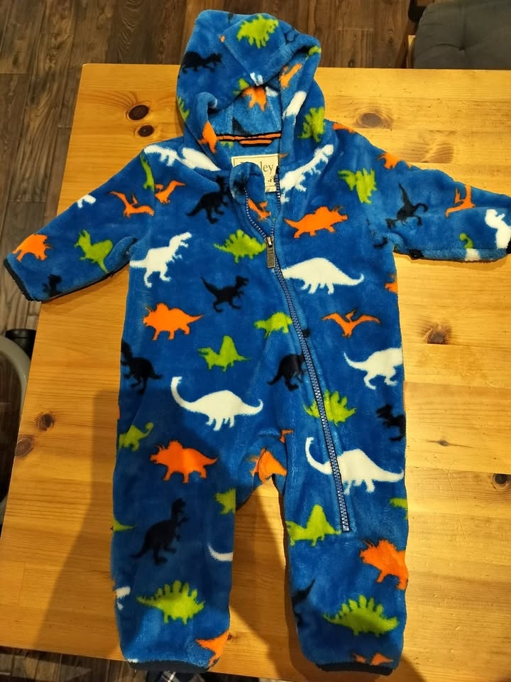 Hatley Fleece Dino Blue Bundler 9-12m