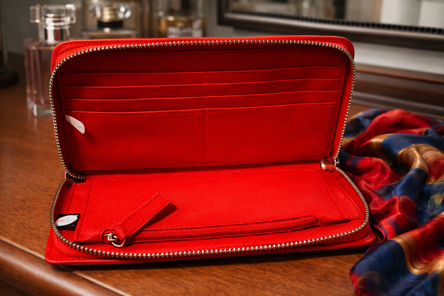 Calvin Klein Red Saffiano Leather Wristlet Wallet | New w/o Tags - photo 3