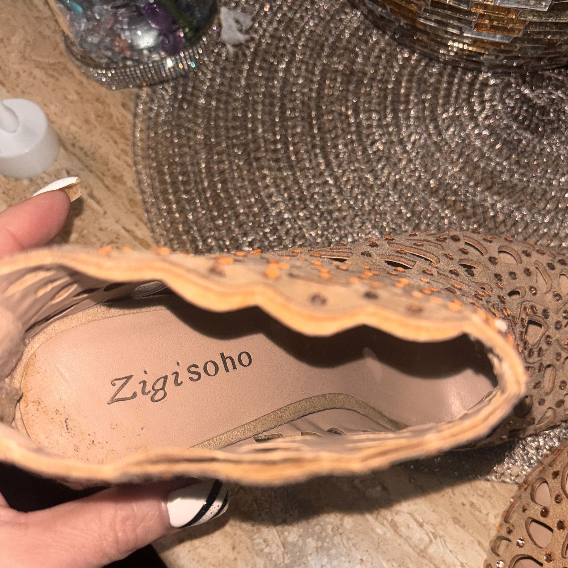 Ziggy Soho Rhinestone Cutout Heels – Size 8 Medium - photo 5