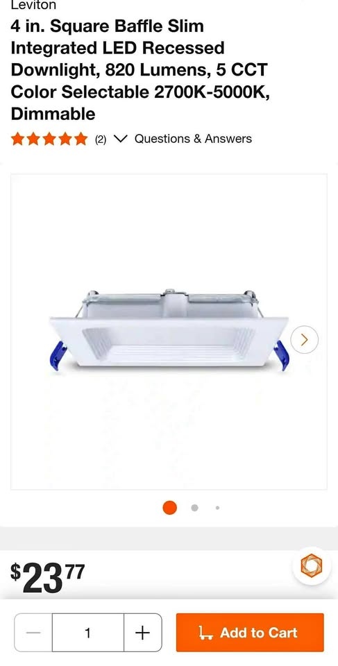 New 4 inch Square LED Ceiling Light - Full Box