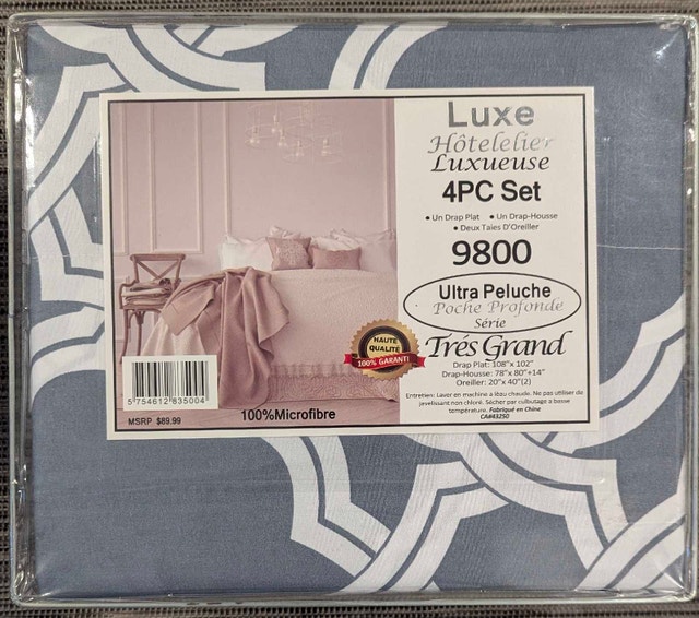 Luxe Hotel 4PC King Sheet Set