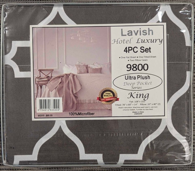 Lavish Hotel Luxury 4PC King Size Sheet Set - photo 2