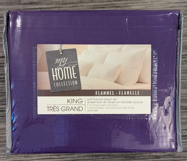 My Home Collection King Flannel Sheets - Purple