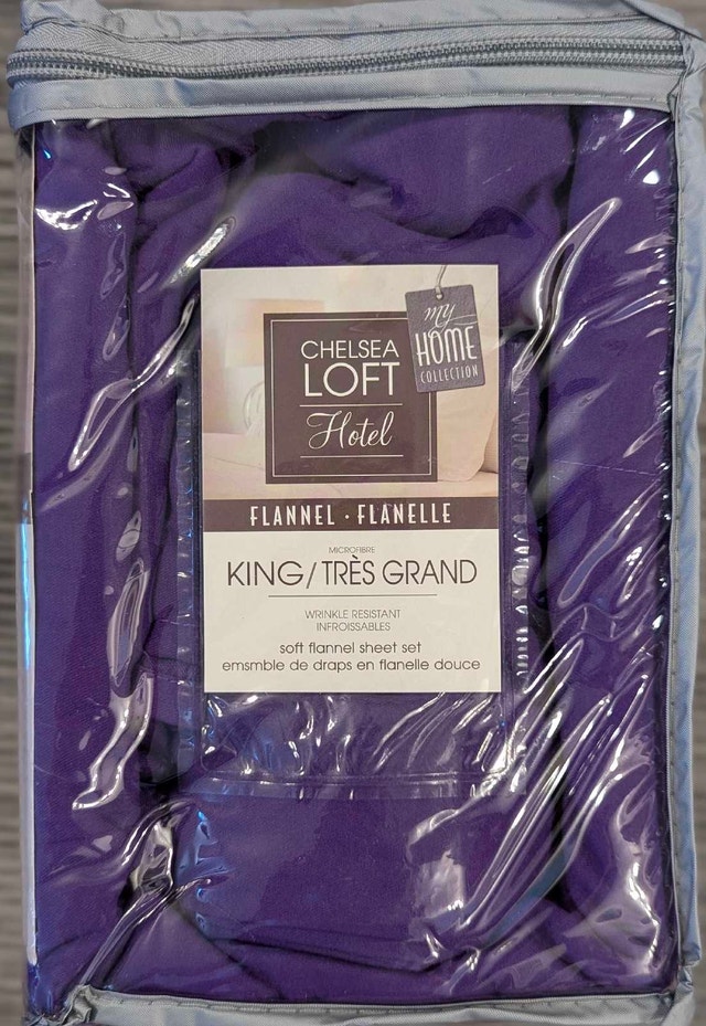 My Home Collection King Flannel Sheets - Purple - photo 2